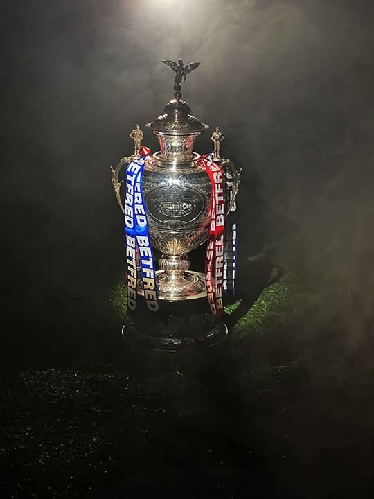 RFL Trophy in spotlight with misty background